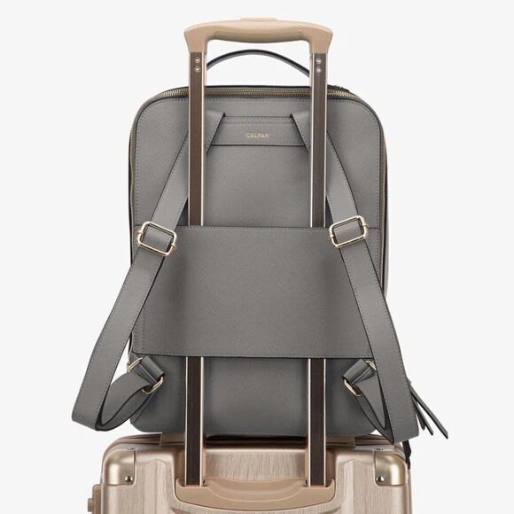 Like New CALPAK Kaya 15 inch Pink Interior Charcoal Grey Laptop Backpack - Picture 5 of 13